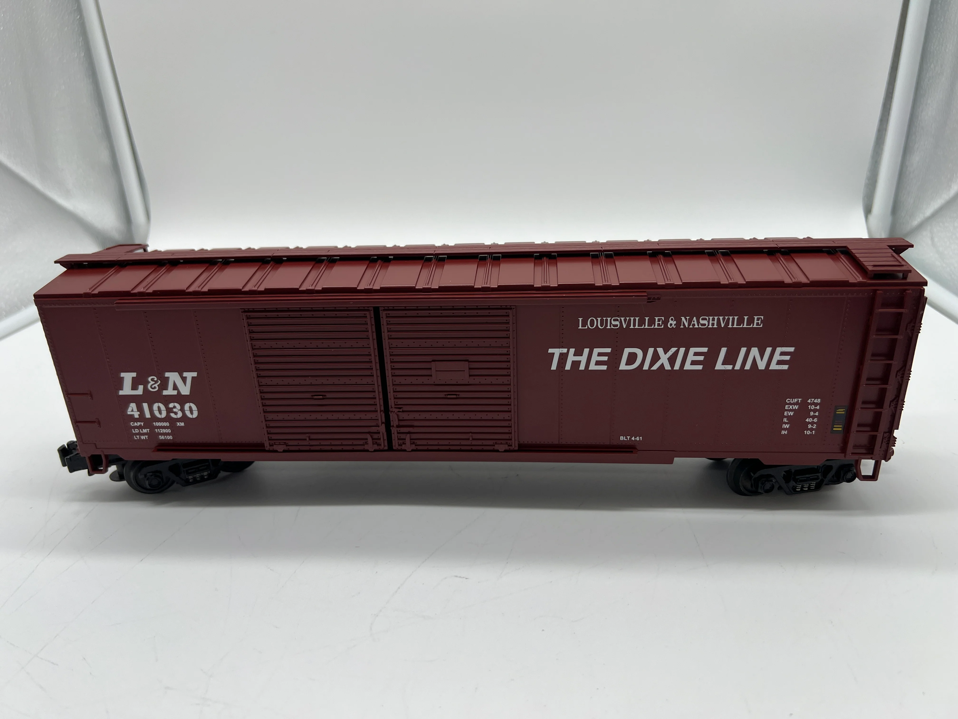 MTH 20-93013  Louisville and Nashville 50' double door boxcar #41030 O SCALE Like New - Image 5