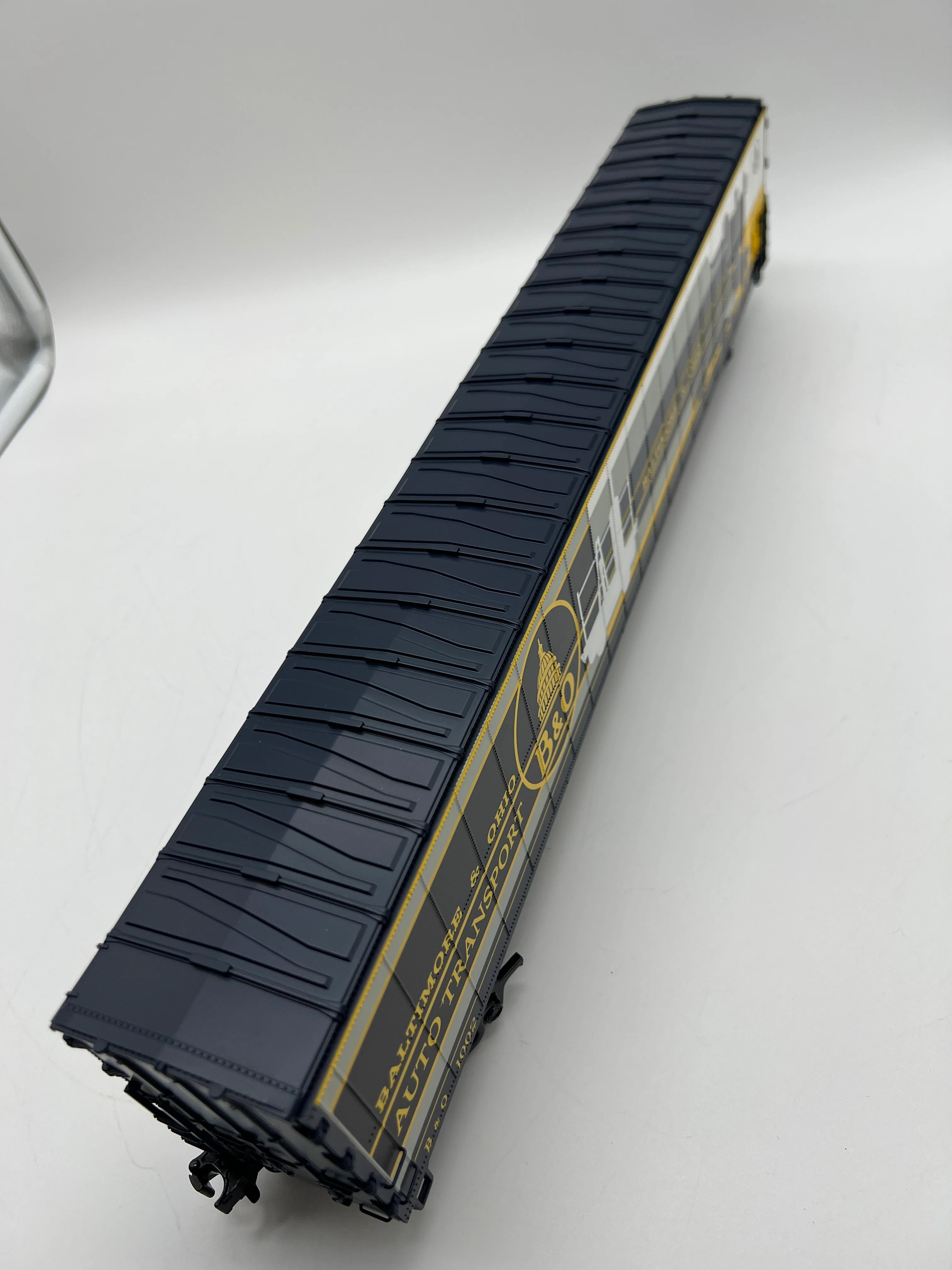 MTH Premier 20-98347 Baltimore & Ohio 75' AutoTrain Auto Carrier #1002. O SCALE Like New Limited Rare - Image 5