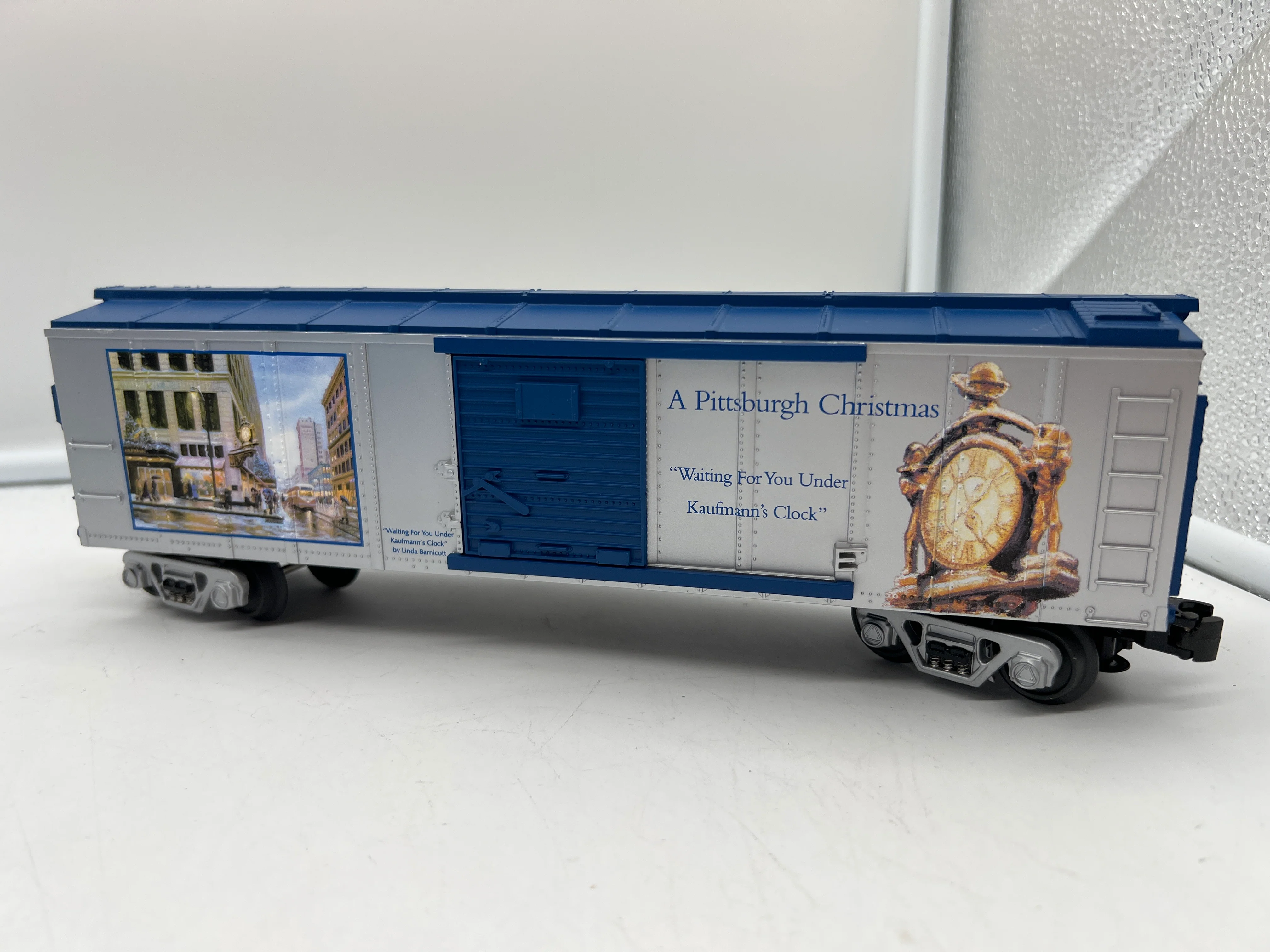 MTH Railking 30-74131 Pittsburgh Christmas Box Car Kaufmann Clock AB  O SCALE NEW - Image 4